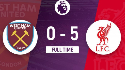 意甲-西汉姆主场0-5惨负利物浦，红军5人破门，法老传射