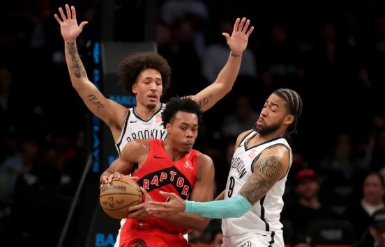 罗宾逊23+12 巴恩斯15+7+5 猛龙30分大胜送篮网5连败